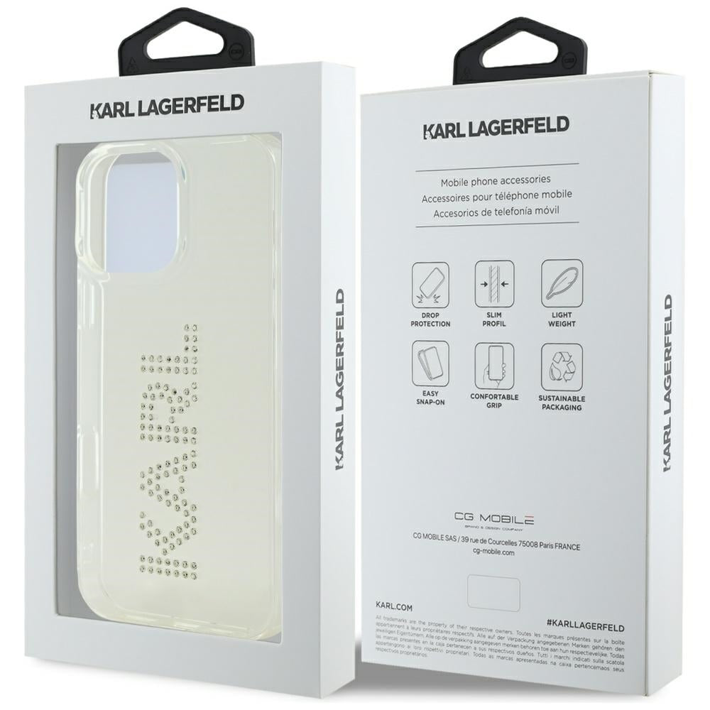 Karl Lagerfeld - IML Rhinestones (KLHCP16LHKLSTDCT) - iPhone 16 Pro - Transparent Logo