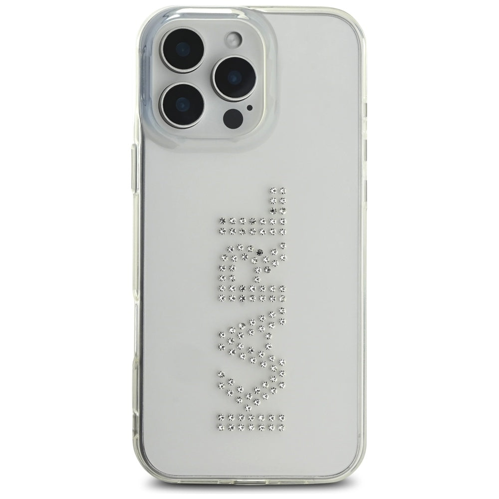 Karl Lagerfeld - IML Rhinestones (KLHCP16LHKLSTDCT) - iPhone 16 Pro - Transparent Logo