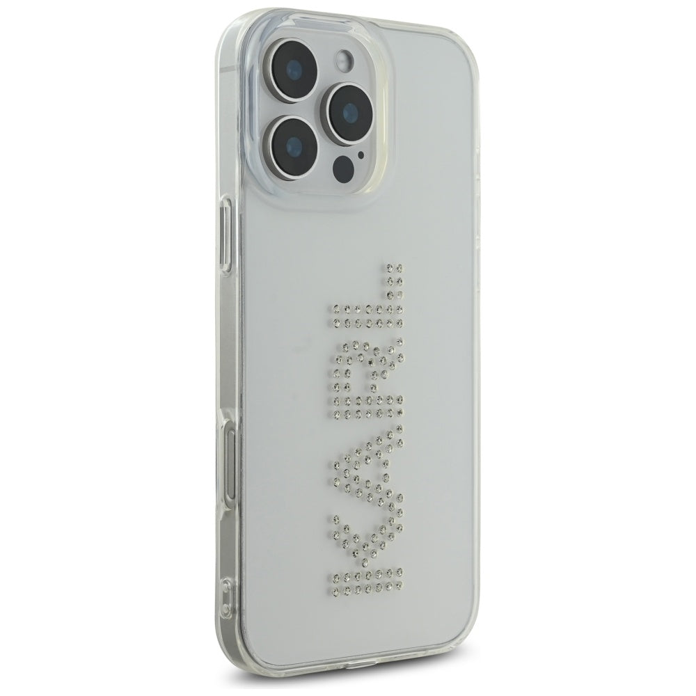 Karl Lagerfeld - IML Rhinestones (KLHCP16LHKLSTDCT) - iPhone 16 Pro - Transparent Logo