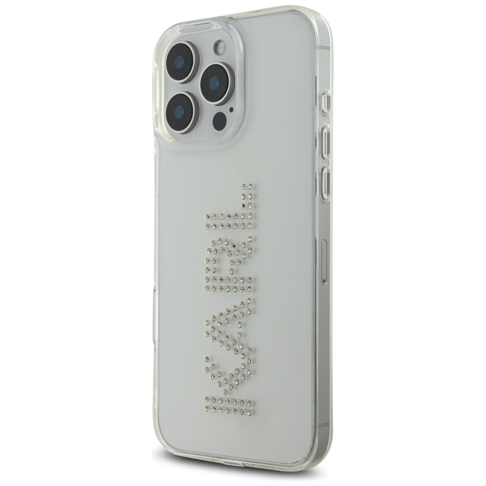 Karl Lagerfeld - IML Rhinestones (KLHCP16LHKLSTDCT) - iPhone 16 Pro - Transparent Logo