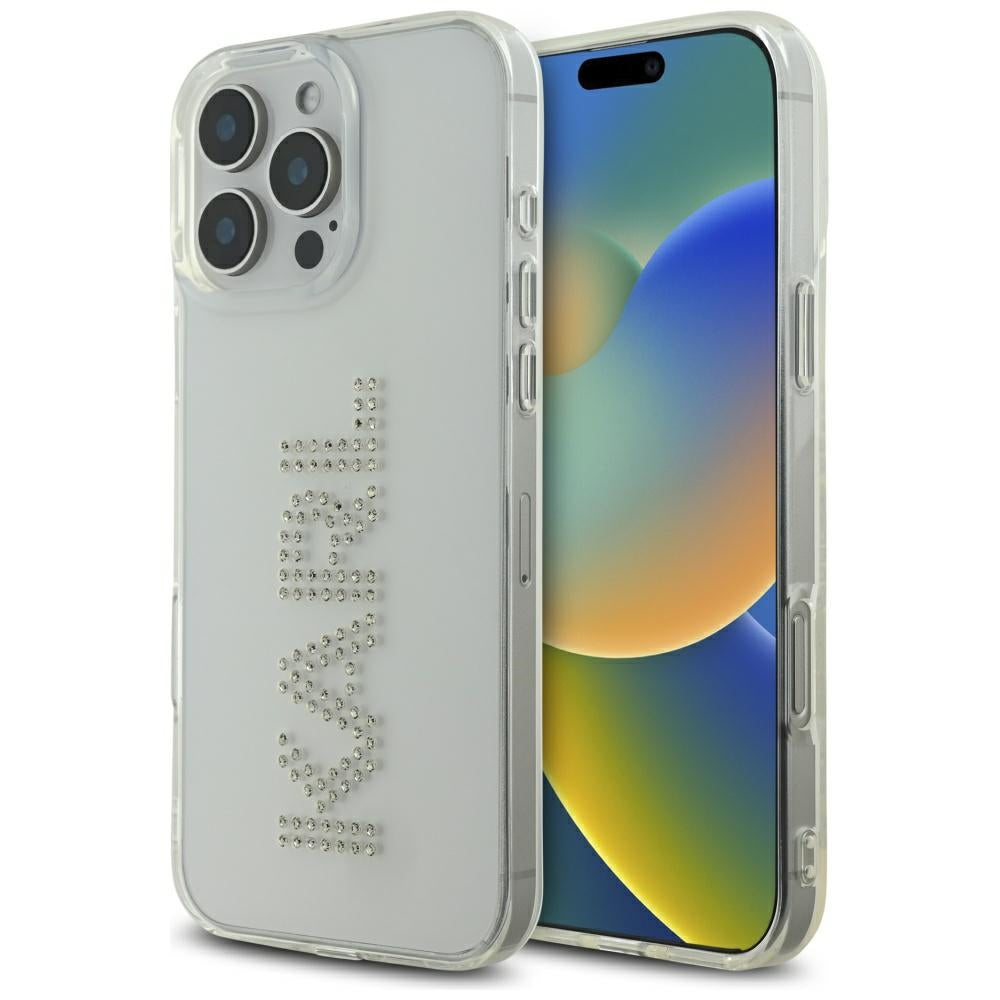 Karl Lagerfeld - IML Rhinestones (KLHCP16LHKLSTDCT) - iPhone 16 Pro - Transparent Logo