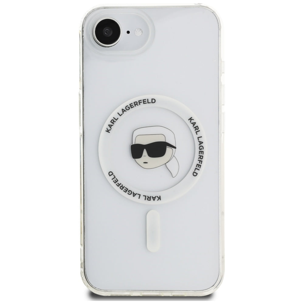 Karl Lagerfeld - IML MagSafe (KLHMPSE4HLSKIH) - iPhone 16e / iPhone 17e - White Karl`s Head