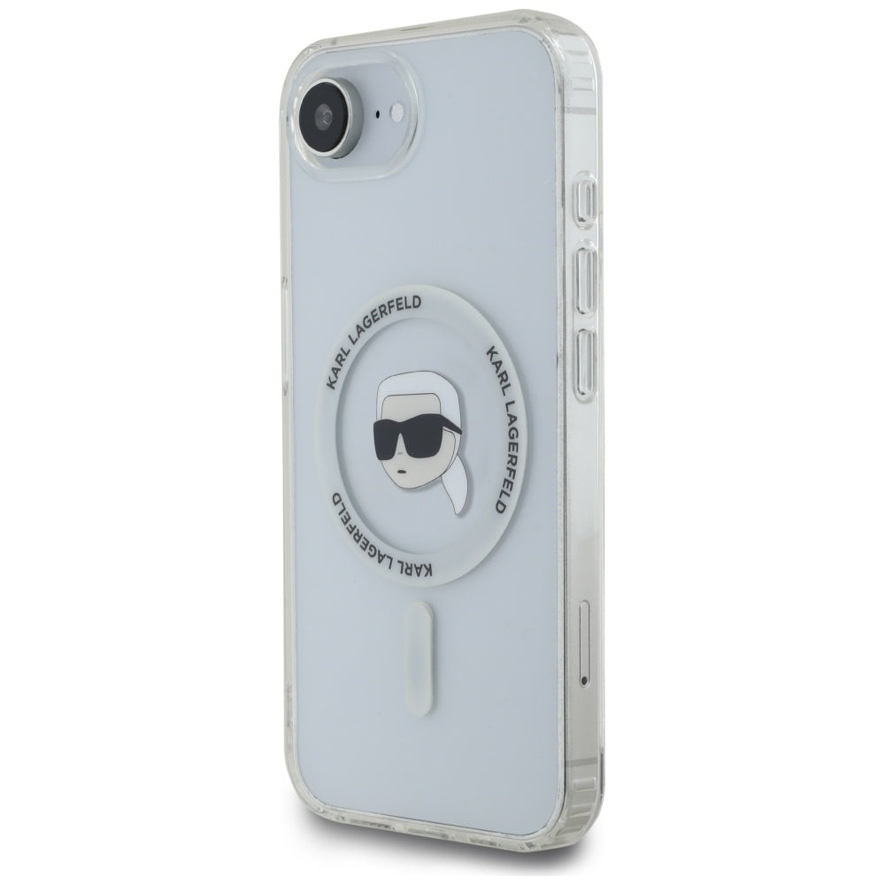 Karl Lagerfeld - IML MagSafe (KLHMPSE4HLSKIH) - iPhone 16e / iPhone 17e - White Karl`s Head