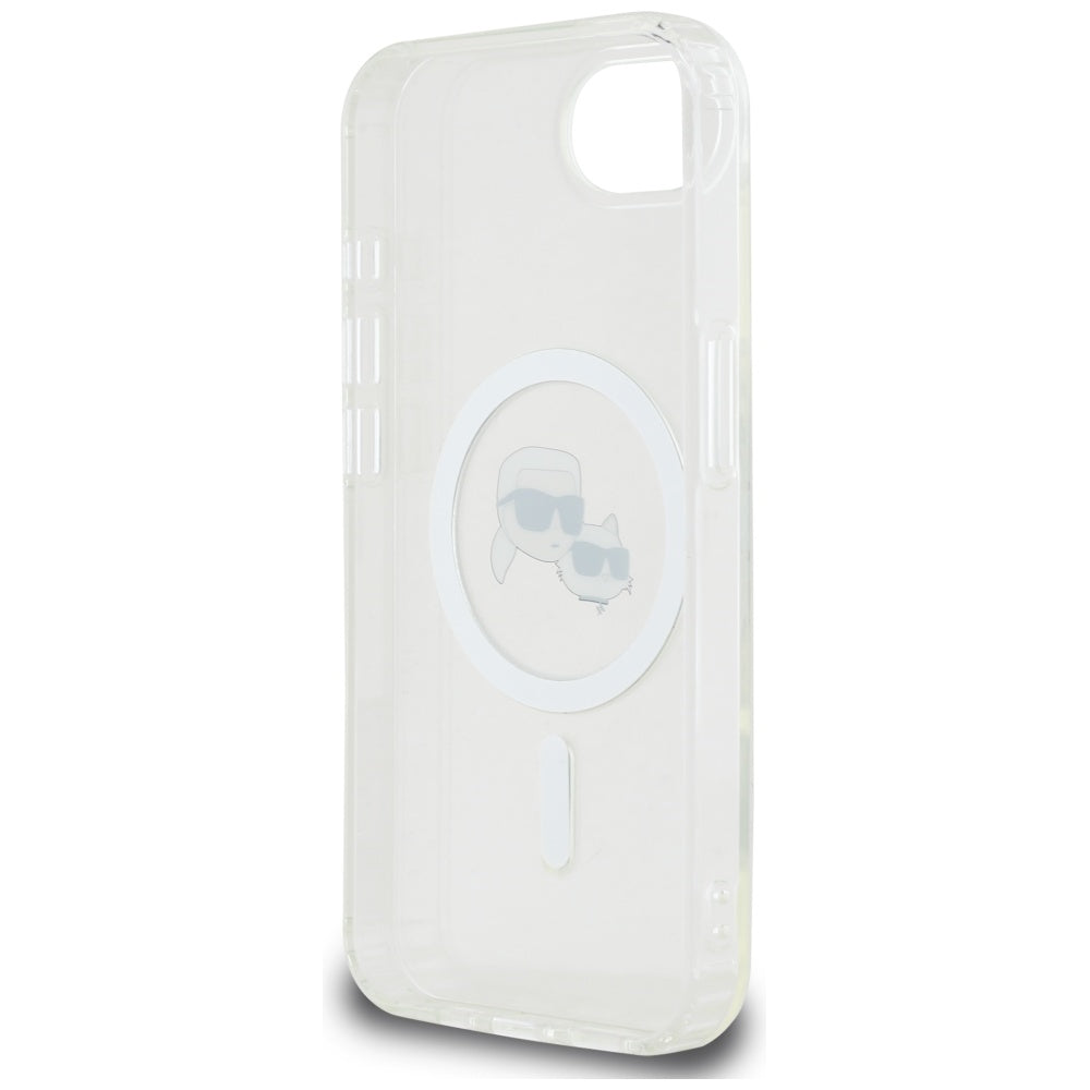 Husa pentru iPhone 16e / iPhone 17e - Karl Lagerfeld IML MagSafe (KLHMPSE4HLSKCH) - White Metal Karl&Choupette Head
