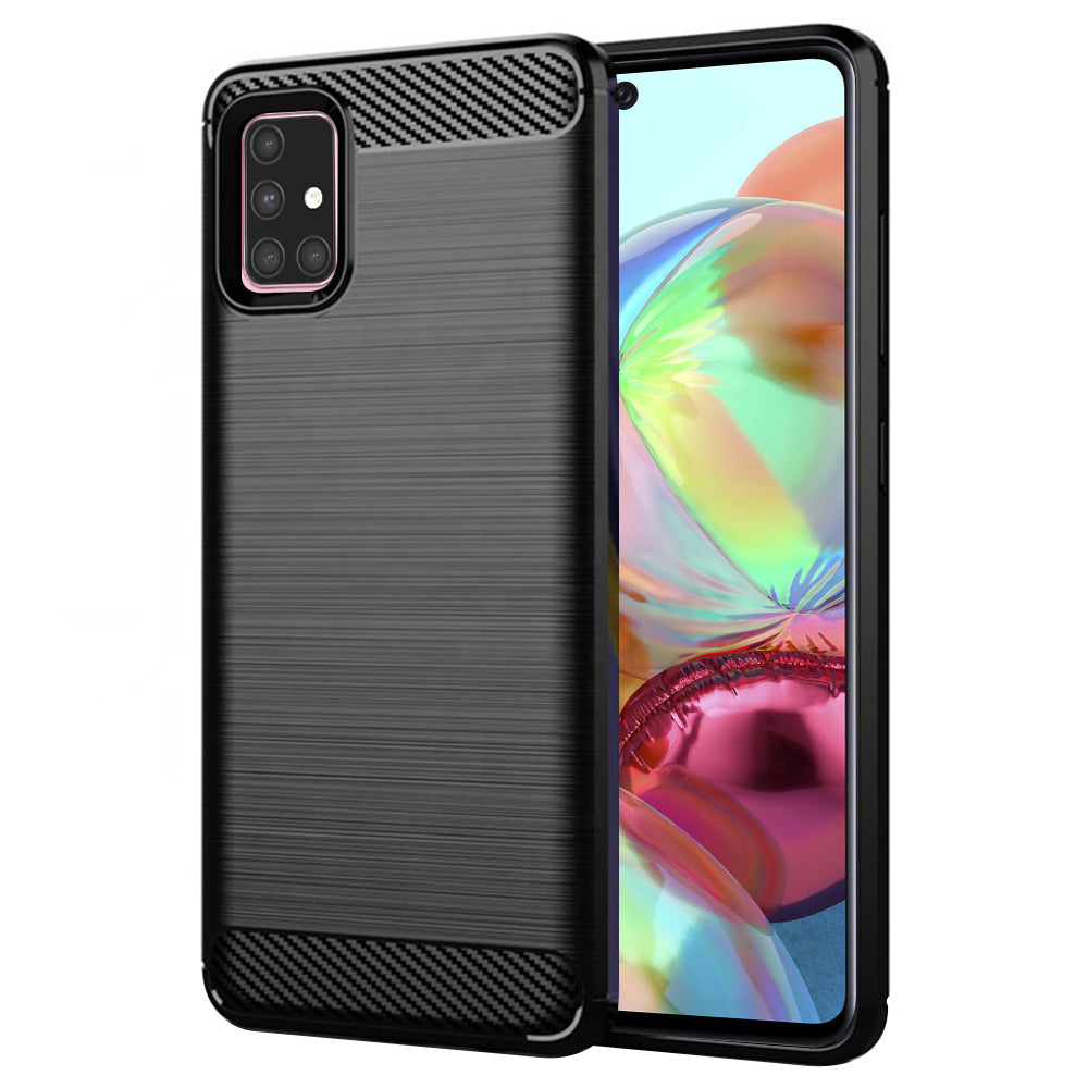 Techsuit - Carbon Silicone - Samsung Galaxy A71 4G - Black