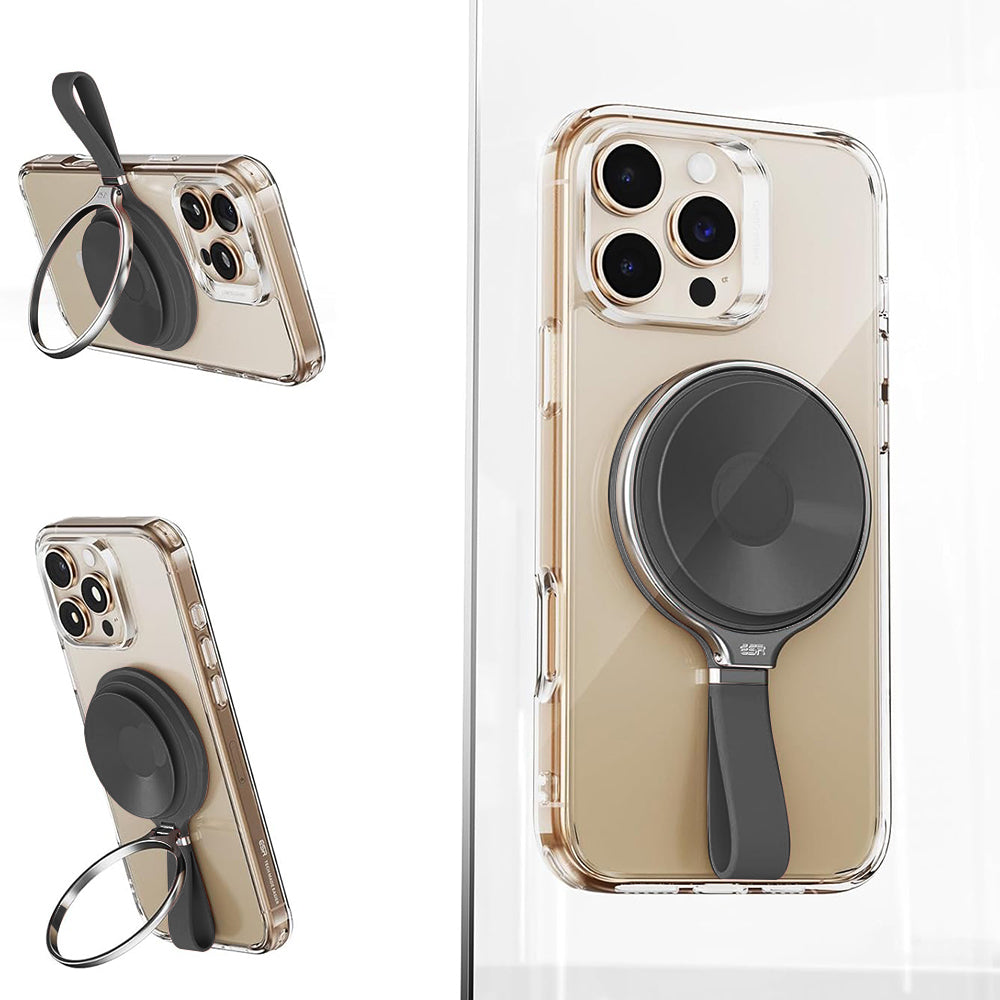 ESR Suport ESR Suction Phone HaloLock (2K6500301), Hands-Free Mirror Phone Stand, Magnetic, 360° Rotation Ring, Negru
