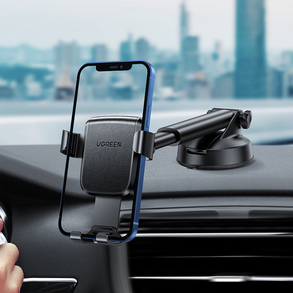 Ugreen - Gravity Phone Holder LP200 (60990B) - for Dashboard, Suction Cup, Telescopic Arm, 360°, for 4.7" - 7" Phones - 