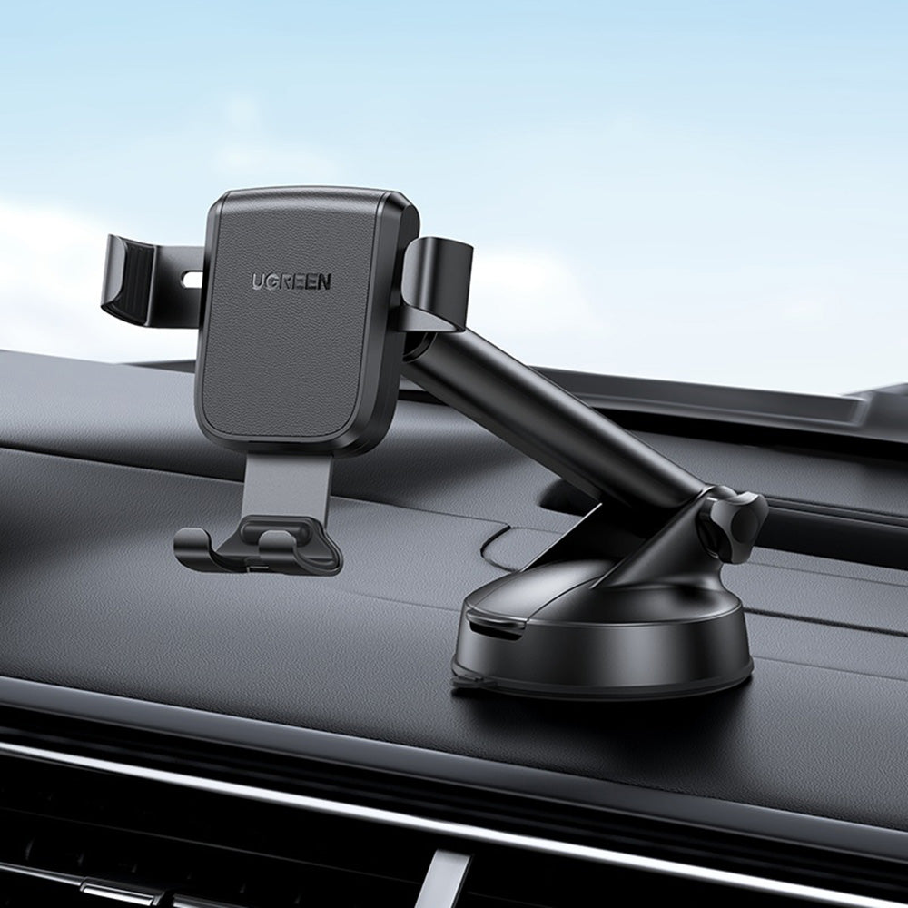 Ugreen - Gravity Phone Holder LP200 (60990B) - for Dashboard, Suction Cup, Telescopic Arm, 360°, for 4.7" - 7" Phones - 