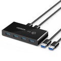 Ugreen - Docking Station Sharing Switch Box US216 (30768) - 4x USB-A, 2x USB Cable, Plug & Play, LED, 5Gb/s, 1.5m - Blac