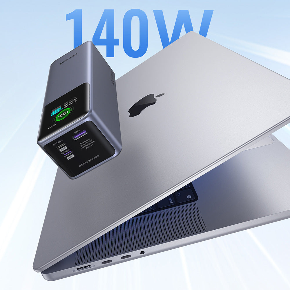 Ugreen - Power Bank PB722 (35525B) - Fast Charging, Digital Display, 25000mAh, USB, 2x Type-C, 200W, QC, PD, 5V/3A - Gre