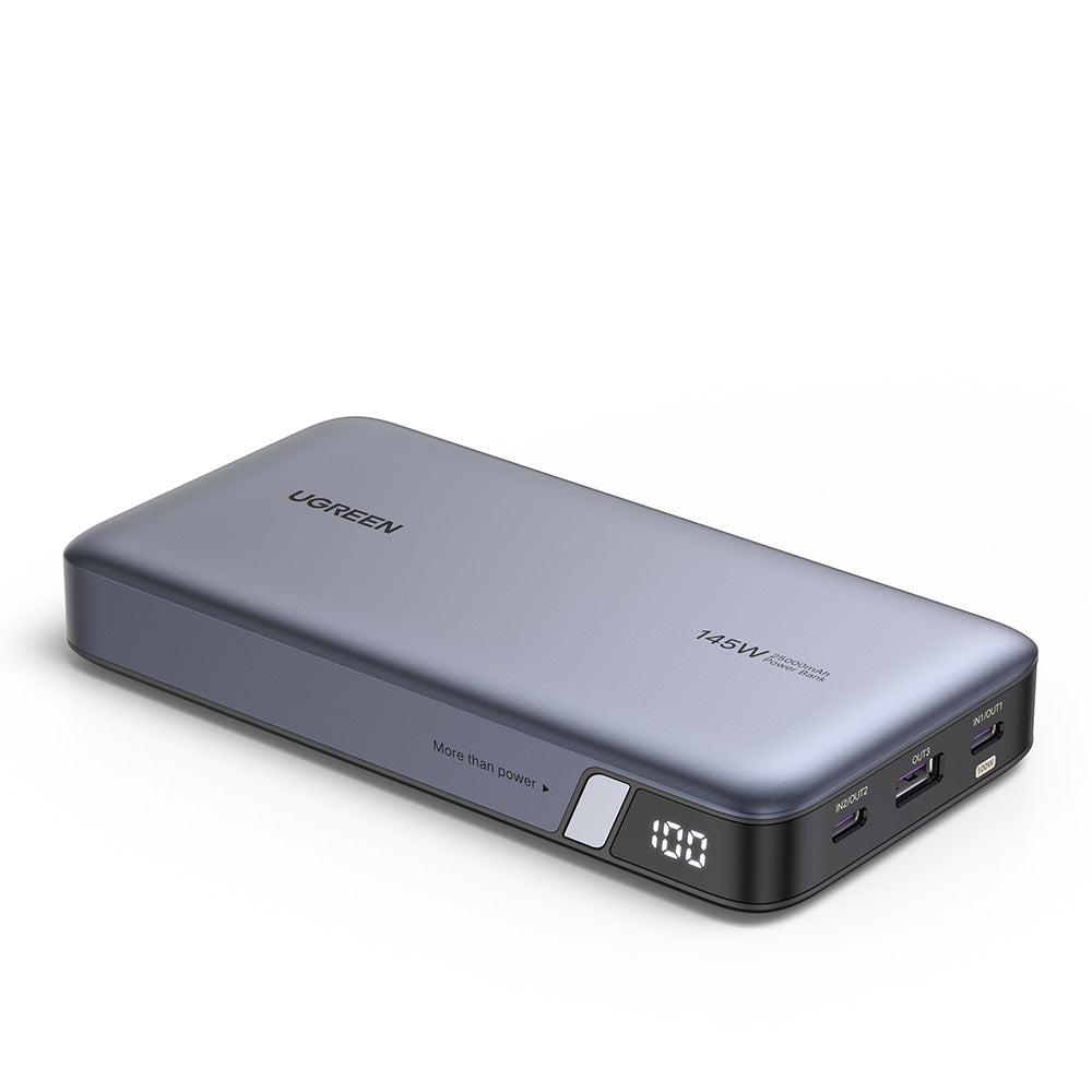 Ugreen - Power Bank PB205 (90597A) - Fast Charge, Digital Display, 25000mAh, USB, 2x Type-C, PD3.0, 145W, 5V/3A - Space 