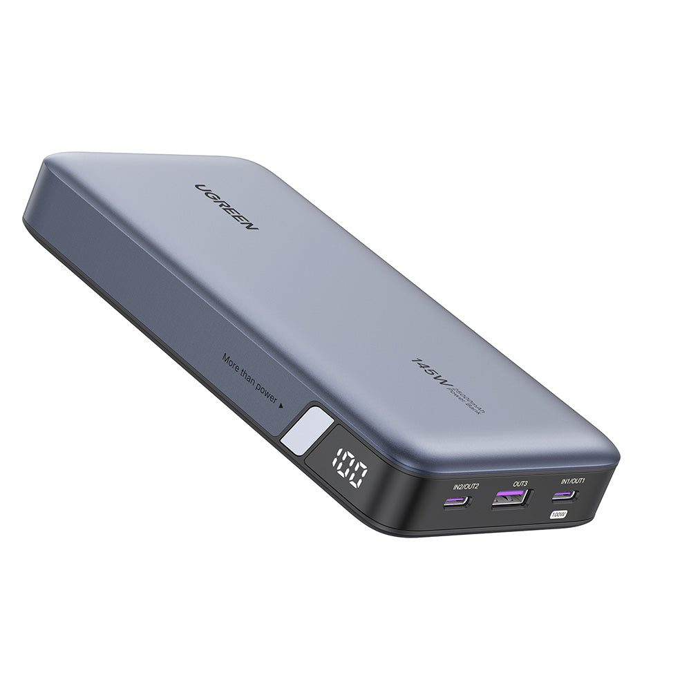 Ugreen - Power Bank PB205 (90597A) - Fast Charge, Digital Display, 25000mAh, USB, 2x Type-C, PD3.0, 145W, 5V/3A - Space 