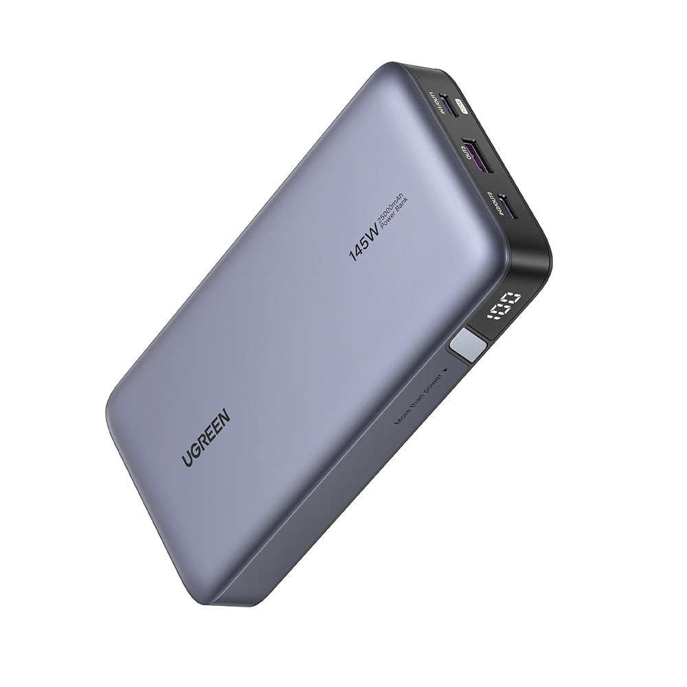 Ugreen - Power Bank PB205 (90597A) - Fast Charge, Digital Display, 25000mAh, USB, 2x Type-C, PD3.0, 145W, 5V/3A - Space 