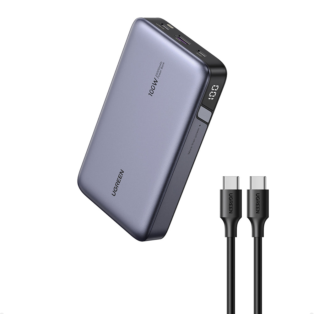Ugreen - Power Bank PB720 (25188) - Two-way Fast Charging, Digital Display, 20000mAh, USB, Type-C, 100W, 5V/3A - Black
