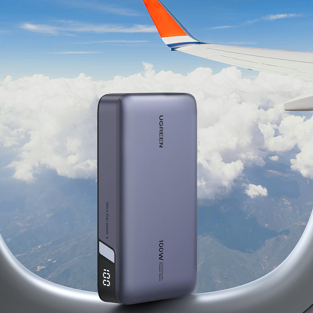 Ugreen - Power Bank PB720 (25188) - Two-way Fast Charging, Digital Display, 20000mAh, USB, Type-C, 100W, 5V/3A - Black
