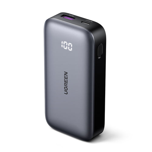 Ugreen - Power Bank PB502 (25185) - Fast Charging, with Digital Display, 10000mAh, USB, Type-C, 30W, 5V/3A - Grey
