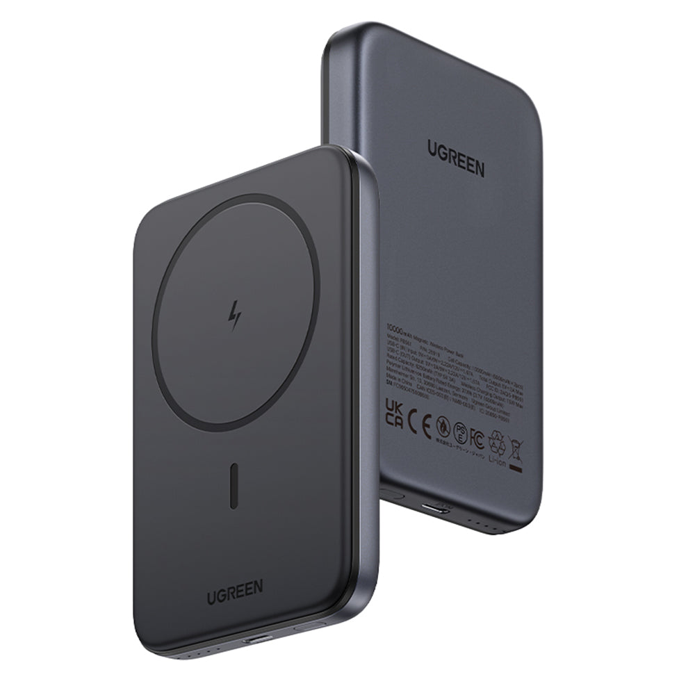 Ugreen - Wireless Power Bank PB561 (25919) - MagSafe, Fast Charging, 10000mAh, Type-C, PD20W, 5V/3A - Grey