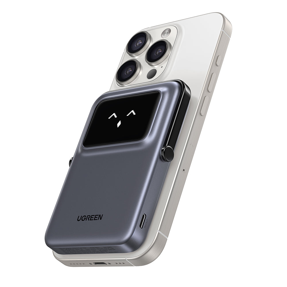Ugreen - Power Bank PB571 (35605B) - with Digital Display, Fast Charge, Magnetic, Wireless, 5000mAh, USB-C, 18W, 5V/3A -