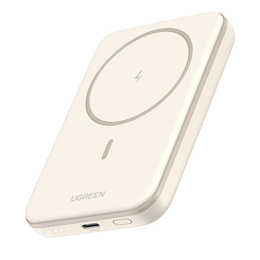 Ugreen - Power Bank PB560 (25207) - Fast Charge, Wireless, Magnetic, 5000mAh, USB-C, 15W, 5V/3A, with Type-C Cable - Bei