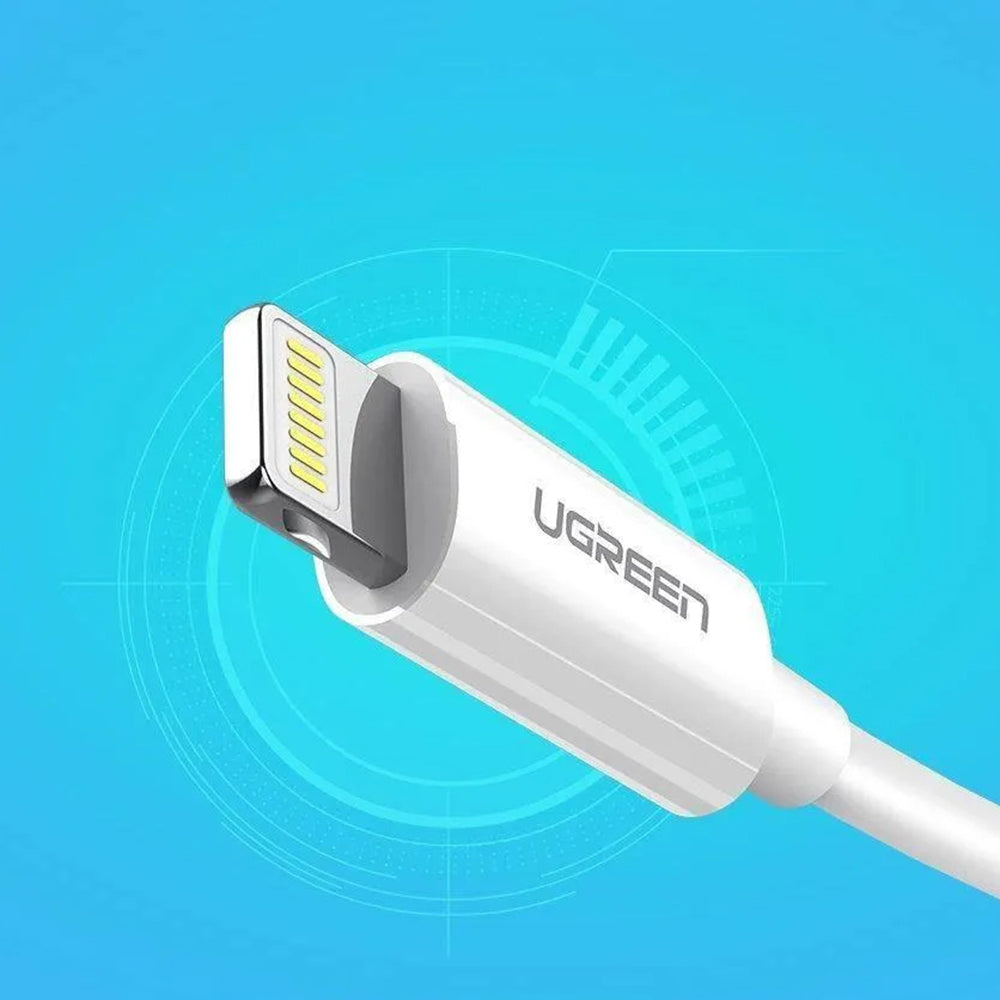 Ugreen - Data Cable US155 (20730) - for iPhone, iPad, iPod, USB to Lightning, 5V/2.4A, 480Mbps, MFi Ceritified, 2m - Whi