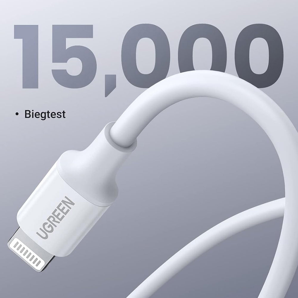 Ugreen - Data Cable US171 (10493) - for iPhone, iPad, Fast Charge, USB-C to Lightning, 3A, 480Mbps, MFI Certified, 1m - 