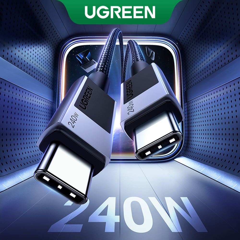 Ugreen - Data Cable L513 (45067) - USB-C to Type-C, Fast Charging, PD240W, 5A, 480Mbps, 1m - Space Gray