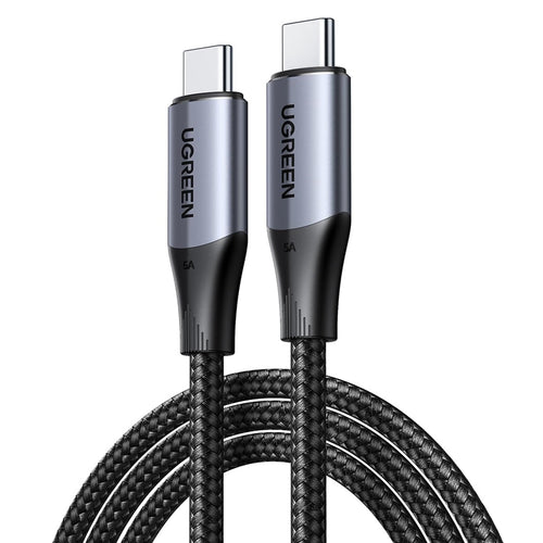 Ugreen - Data Cable US355 (80150) - Type-C, Fast Charging, 100W, 5A, 4K, 10Gbps, Smart Chip, Audio-Video, Nylon, 1m - Bl
