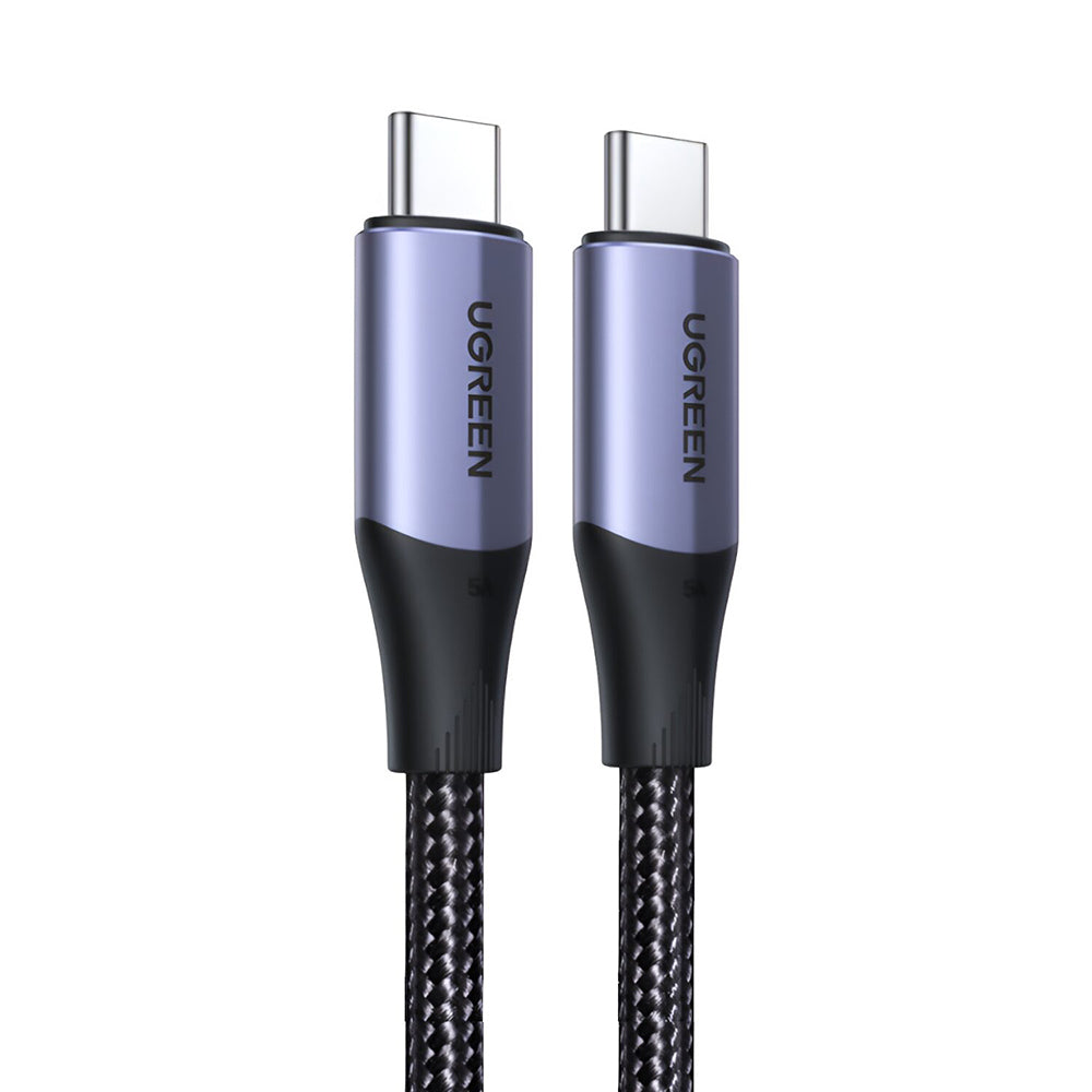 Ugreen - Data Cable US355 (80150) - Type-C, Fast Charging, 100W, 5A, 4K, 10Gbps, Smart Chip, Audio-Video, Nylon, 1m - Bl