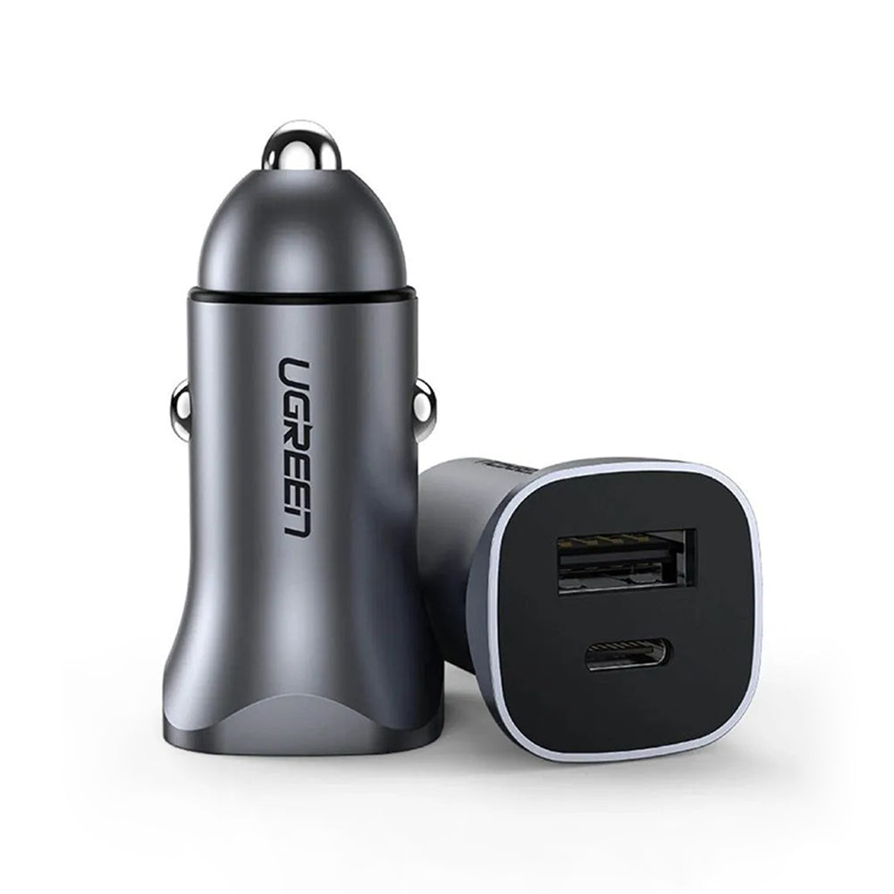 Ugreen - Car Charger CD130 (40858) - Fast Charge, Type-C, USB, 30W, 5V/3A, PD3.0 - Black