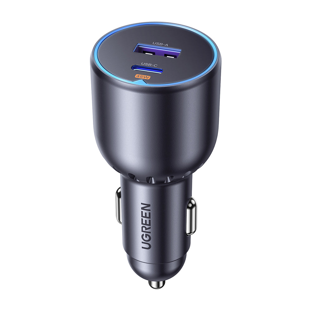 Ugreen - Car Charger EC701 (35023) - Fast Charging, Type-C, USB, 63W, 3A, PD3.0, QC 3.0 - Black