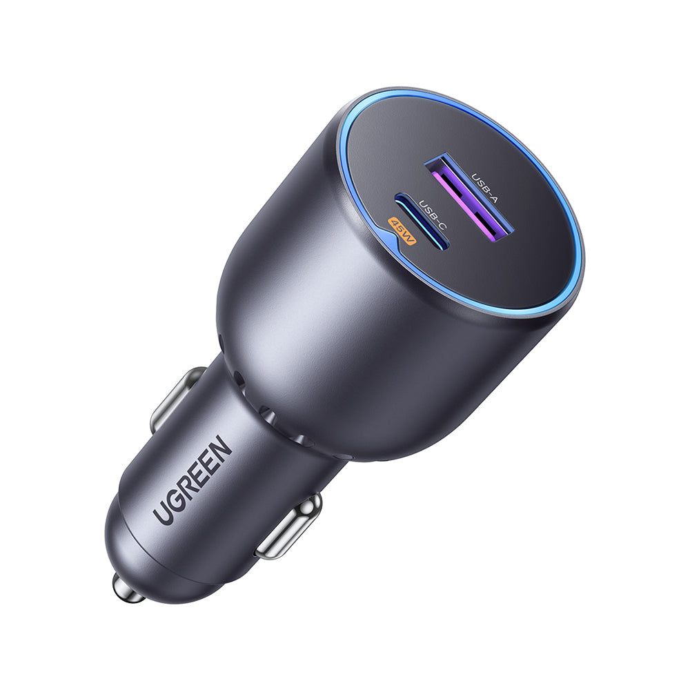 Ugreen - Car Charger EC701 (35023) - Fast Charging, Type-C, USB, 63W, 3A, PD3.0, QC 3.0 - Black