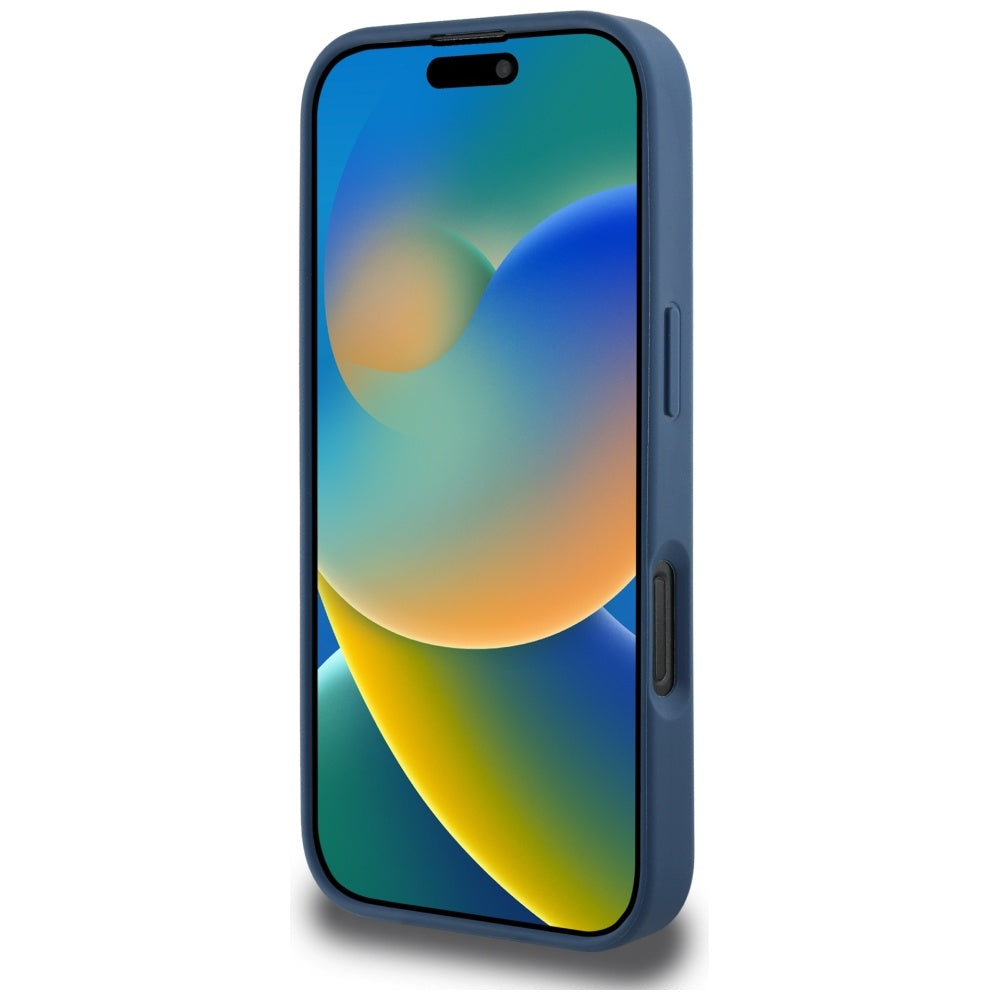 Husa pentru iPhone 16 Pro - Guess Hardcase 4G Grained Roses Big Logo (GUHCP16LPGROP4MB) - Blue