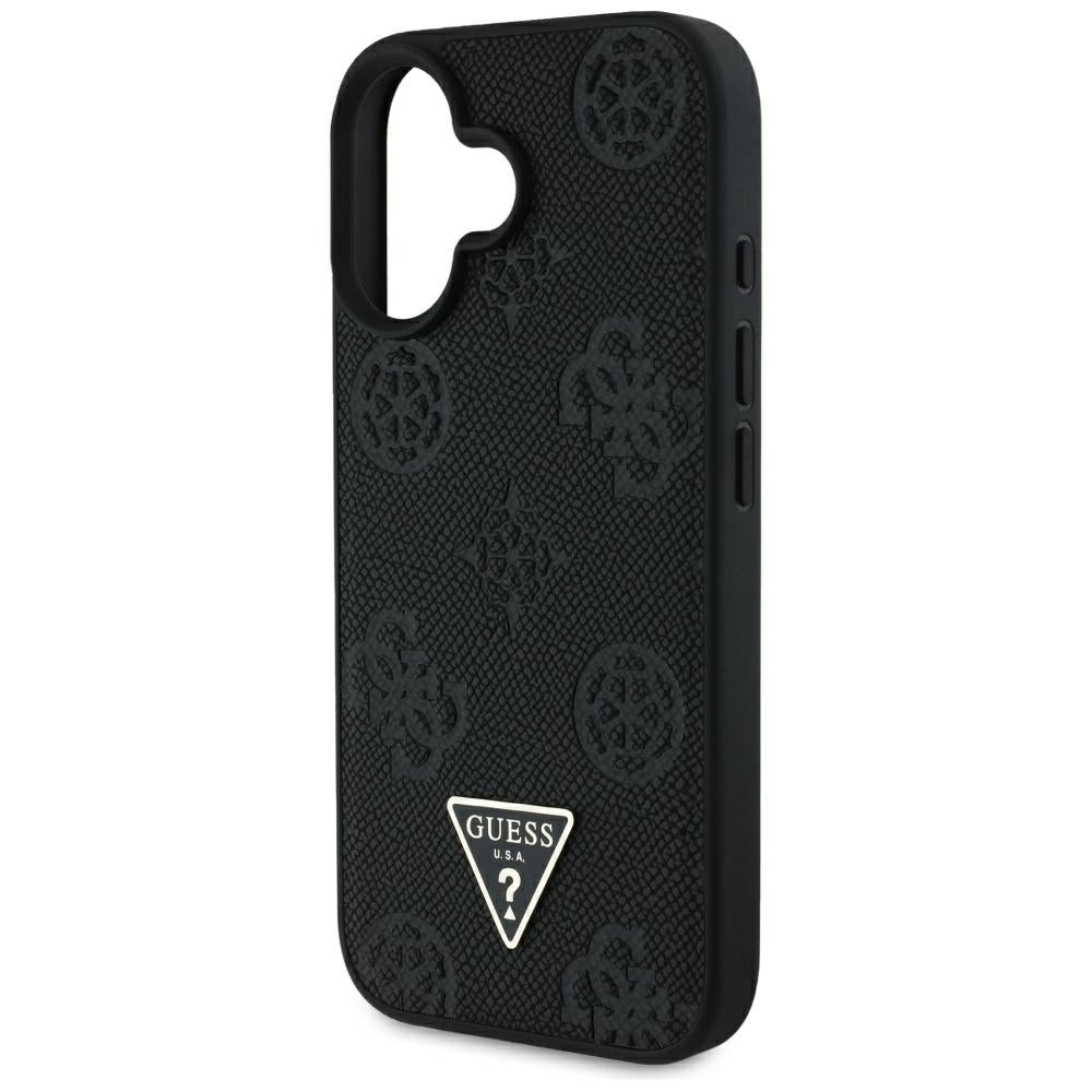 Guess - Peony Grained Hot Stamp Triangle MagSafe (GUHMP16SPGBTMK) - iPhone 16 - Black