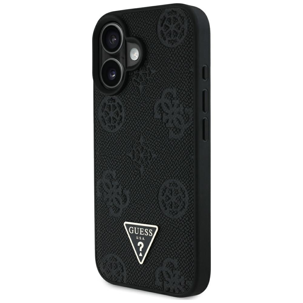 Guess - Peony Grained Hot Stamp Triangle MagSafe (GUHMP16SPGBTMK) - iPhone 16 - Black