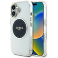 Husa pentru iPhone 16 - Guess IML Metal Colored Circle MagSafe (GUHMP16SHTDRCEDK) - Black