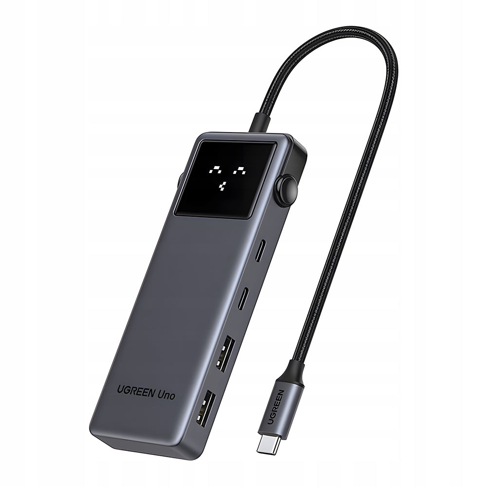 Ugreen - Docking Station Uno 6in1 CM888 (35998) - LED Display, 2x USB, 2x Type-C, HDMI, 10Gb/s, 4K, 100W, SD/TF Slot - B