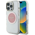 Husa pentru iPhone 16 Pro - Guess IML Metal Colored Circle MagSafe (GUHMP16LHTDRCEDP) - Pink