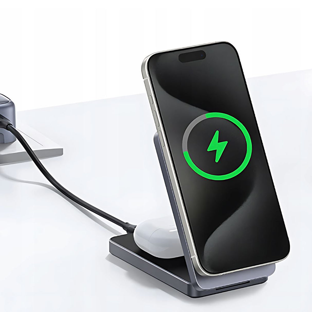 Ugreen - Wireless Charger W528 (45055) - 2in1, for iPhone, AirPods, MagSafe, USB-C, Foldable, 20W, 3A, Qi2- White
