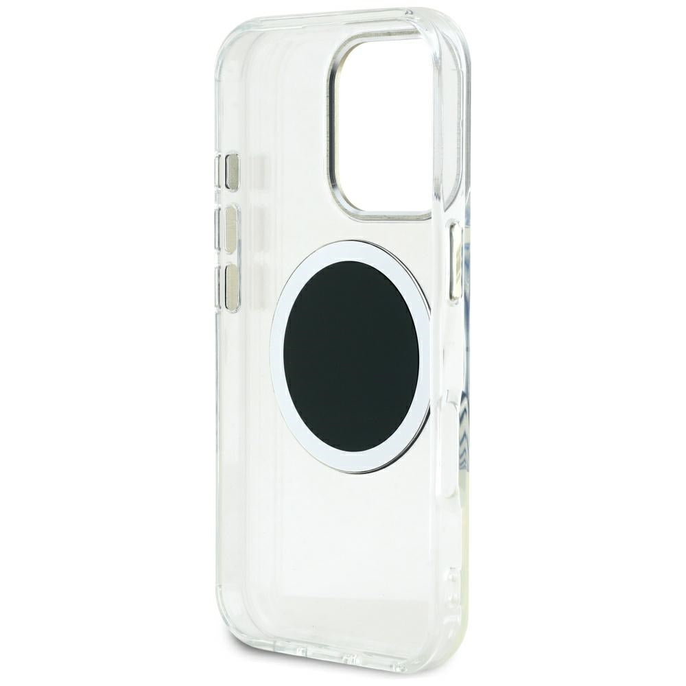Husa pentru iPhone 16 Pro Max - Guess IML Metal Colored Circle MagSafe (GUHMP16XHTDRCEDK) - Black