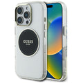 Husa pentru iPhone 16 Pro Max - Guess IML Metal Colored Circle MagSafe (GUHMP16XHTDRCEDK) - Black