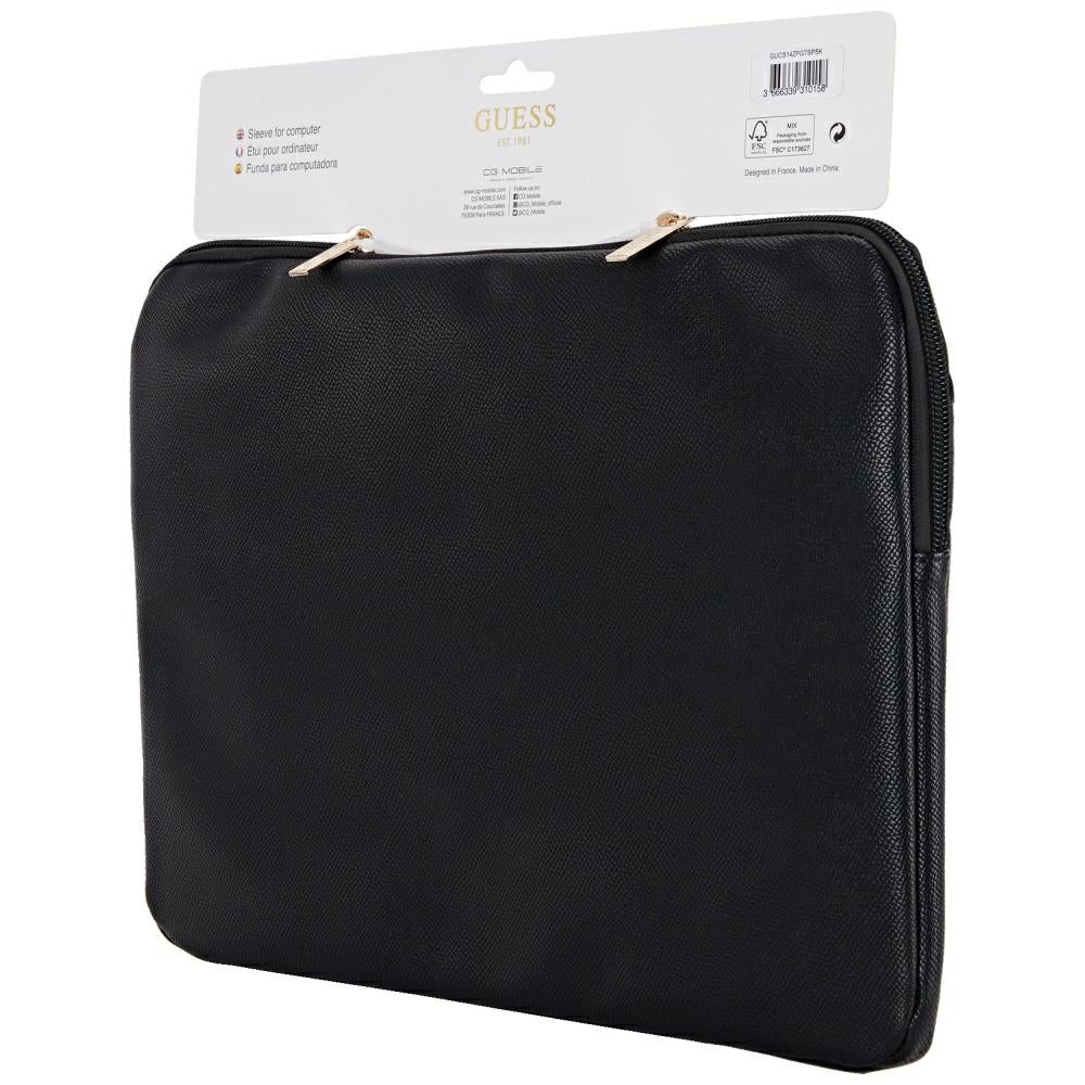 Guess - Computer Sleeve Grained Triangle Logo (GUCS14ZPGTSPSK) - for Laptop, Tablet 14", Zipper, Pocket, Eco-Leather - B