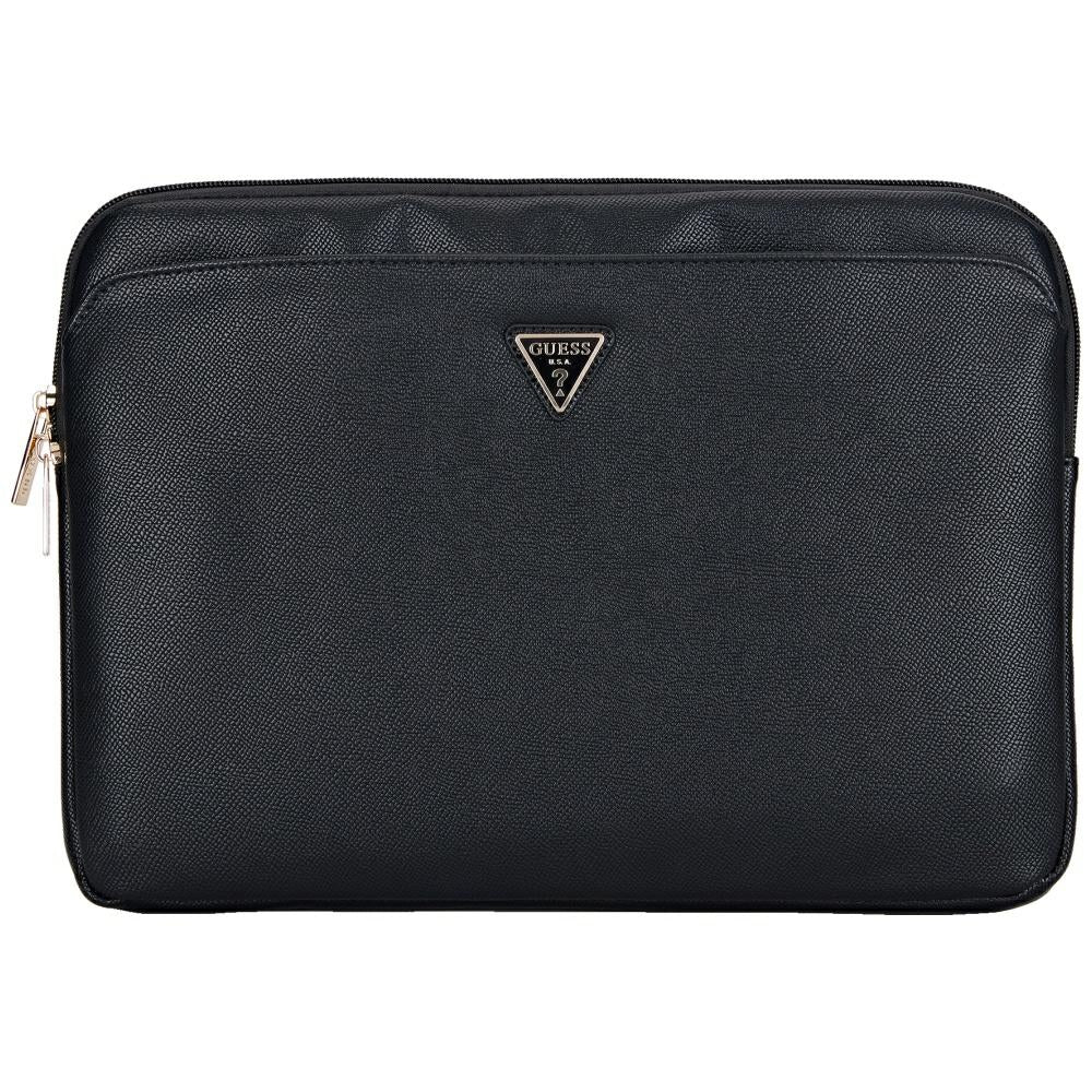 Guess - Computer Sleeve Grained Triangle Logo (GUCS14ZPGTSPSK) - for Laptop, Tablet 14", Zipper, Pocket, Eco-Leather - B