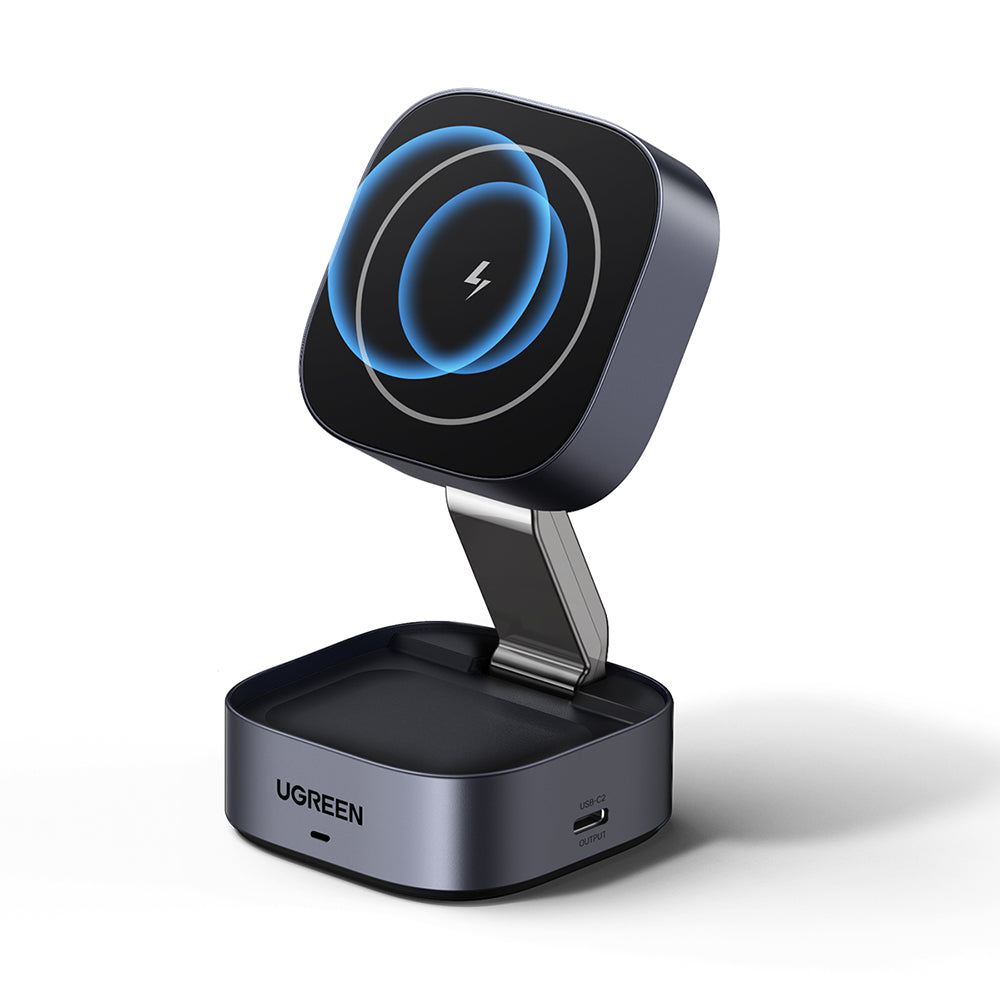 Ugreen - Wireless Charger 2in1 W526 (35278) - MagSafe, for iPhone, Apple Watch, AirPods, USB-C, Foldable, 25W, 3A, Qi2- 