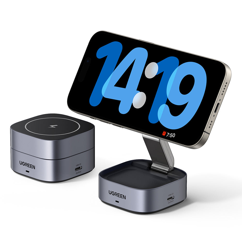 Ugreen - Wireless Charger 2in1 W526 (35278) - MagSafe, for iPhone, Apple Watch, AirPods, USB-C, Foldable, 25W, 3A, Qi2- 