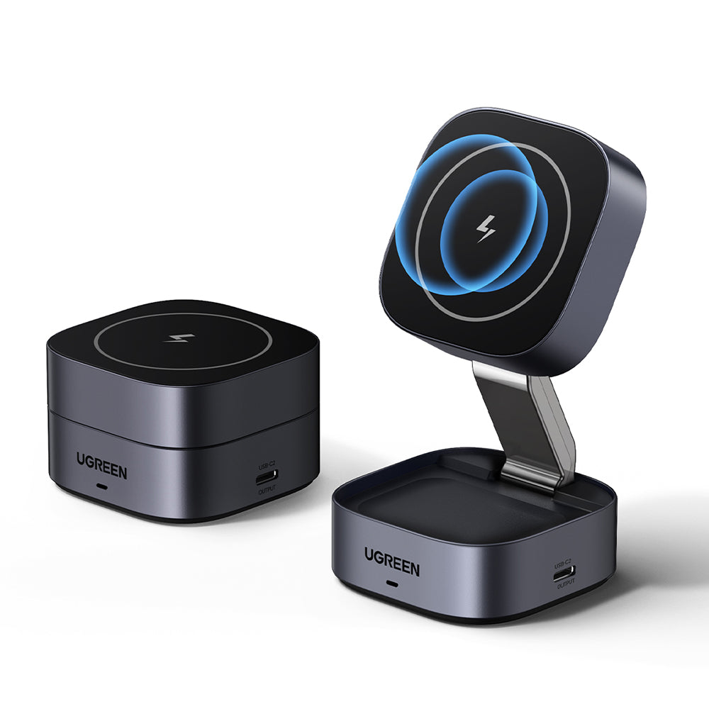 Ugreen - Wireless Charger 2in1 W526 (35278) - MagSafe, for iPhone, Apple Watch, AirPods, USB-C, Foldable, 25W, 3A, Qi2- 