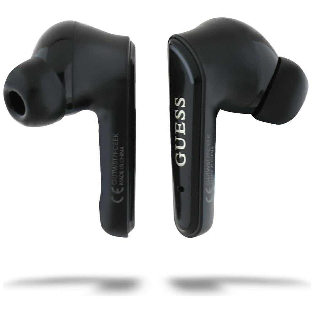 Guess - Wireless Earbuds Flat Classic Logo Electroplated (GUTWST7FCEEK) - Bluetooth 5.4, TWS, Microphone, 300mAh - Black