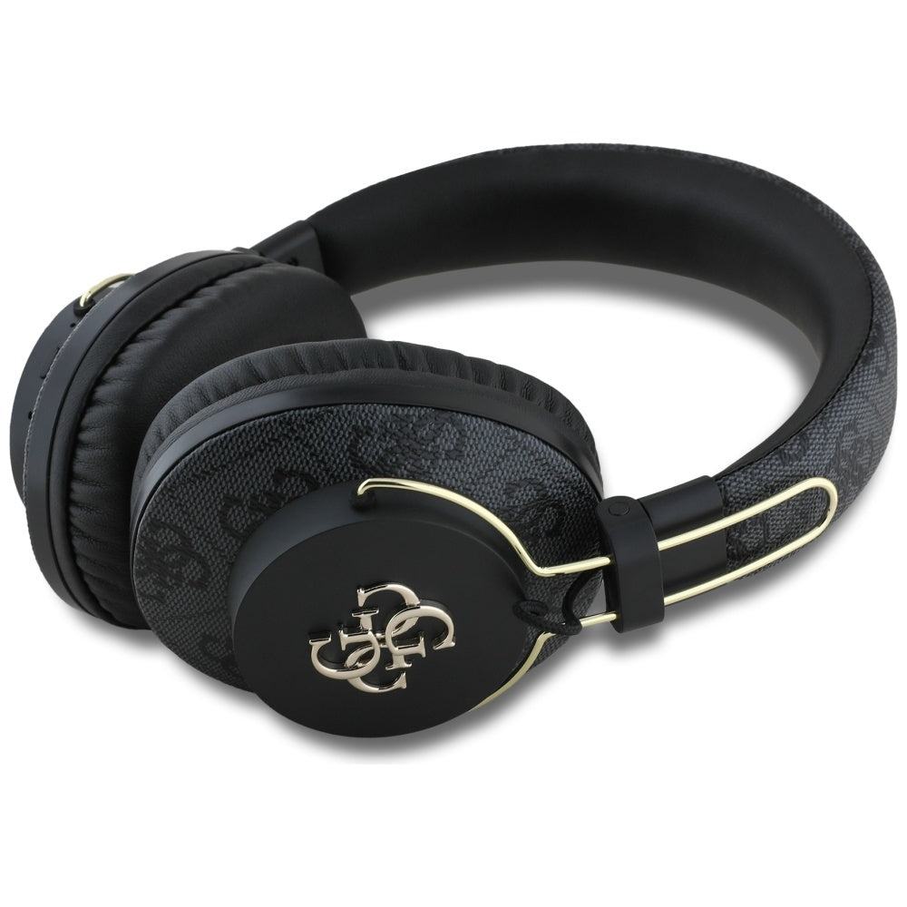 Guess - Wireless Headphones 4G Metal Logo (GUBHS72P4FC4MK) - Bluetooth 5.3, ENC, USB-C, Eco-Leather, On-ear, 300mAh - Bl