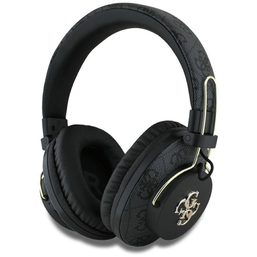 Guess - Wireless Headphones 4G Metal Logo (GUBHS72P4FC4MK) - Bluetooth 5.3, ENC, USB-C, Eco-Leather, On-ear, 300mAh - Bl