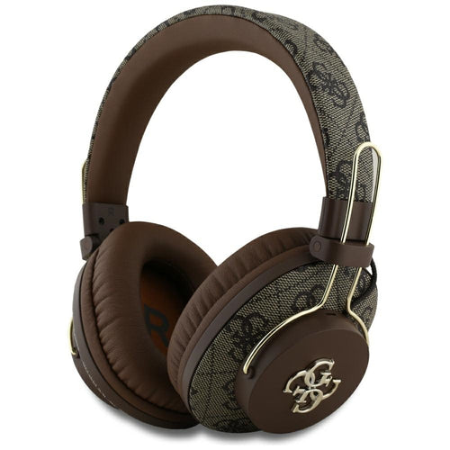 Guess - Wireless Headphones 4G Metal Logo (GUBHS72P4FC4MW) - Bluetooth 5.3, ENC, USB-C, Eco-Leather, On-ear, 300mAh - Br