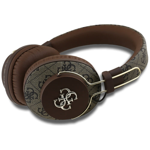 Guess - Wireless Headphones 4G Metal Logo (GUBHS72P4FC4MW) - Bluetooth 5.3, ENC, USB-C, Eco-Leather, On-ear, 300mAh - Br